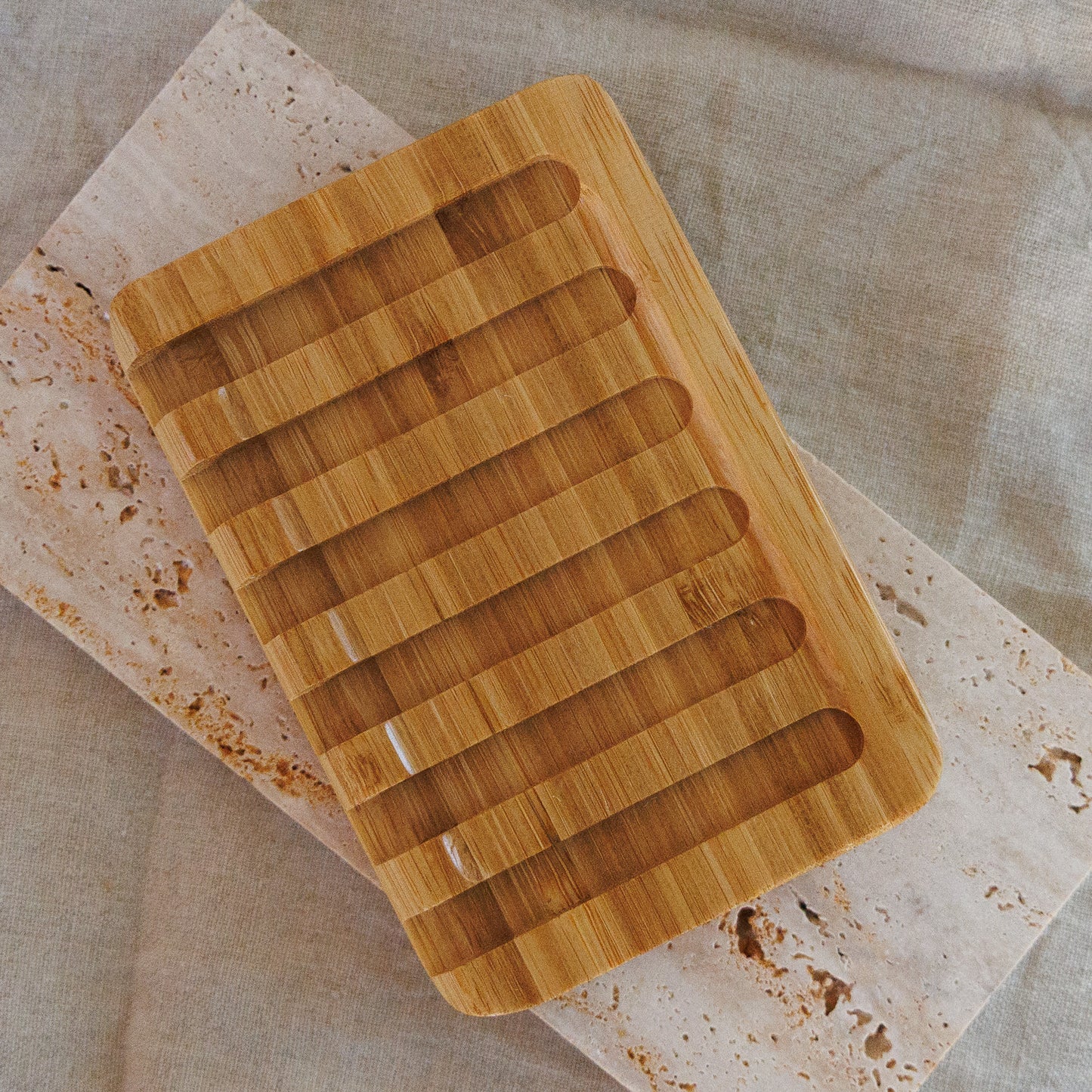 Bamboo Waterfall Self-Draining Soap Dish