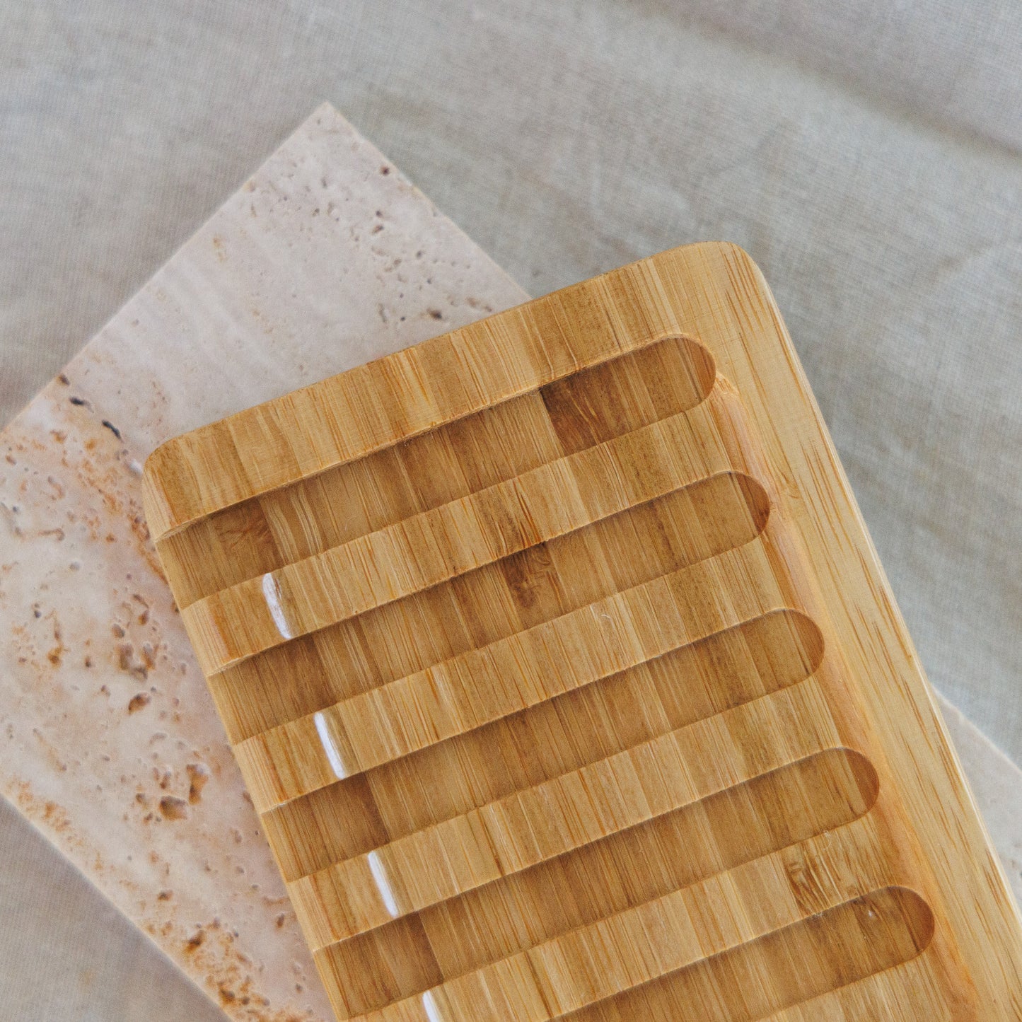 Bamboo Waterfall Self-Draining Soap Dish