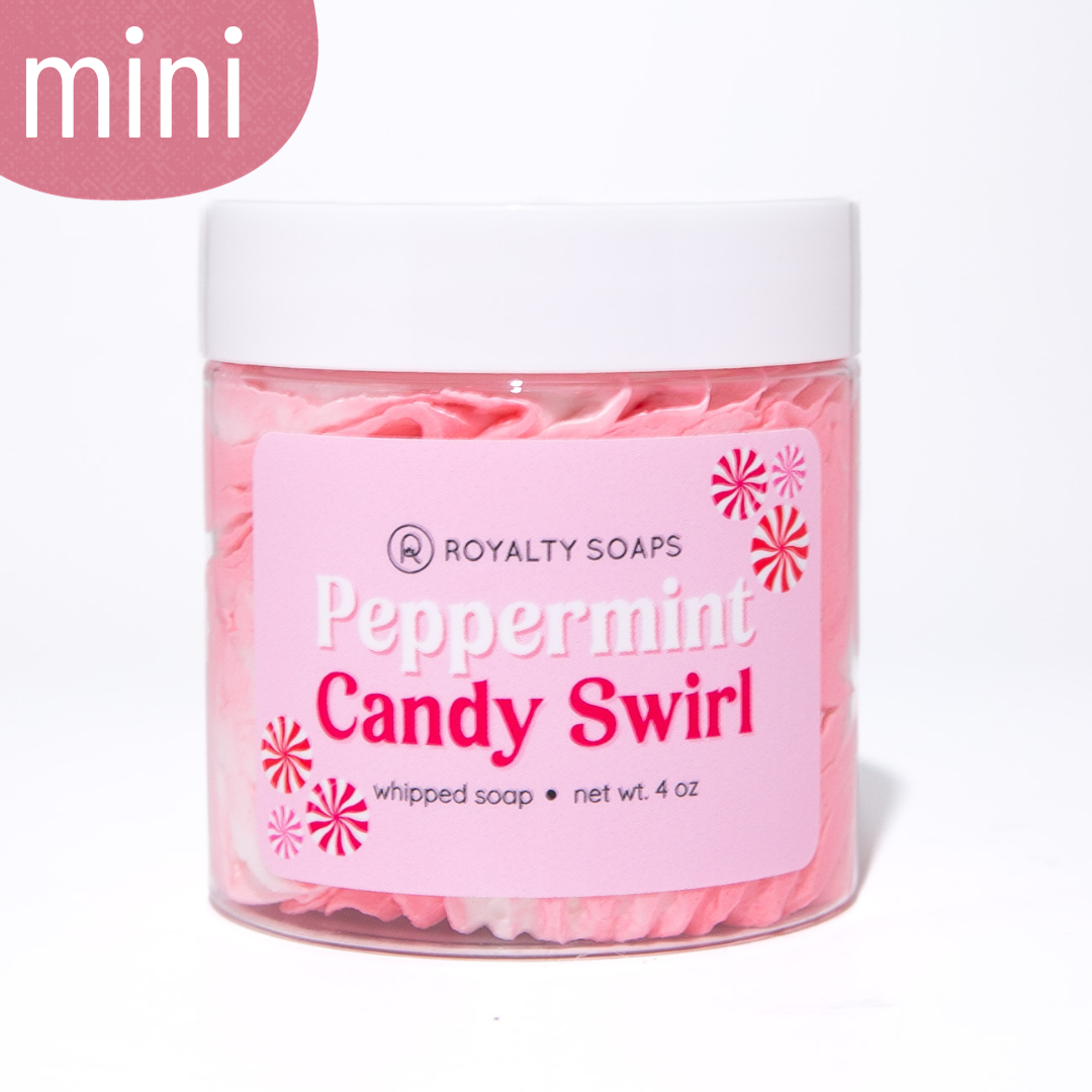 Peppermint Candy Swirl 4oz Whipped Soap