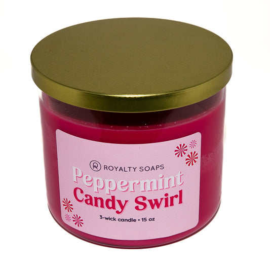 Peppermint Candy Swirl 3-Wick Soy Candle