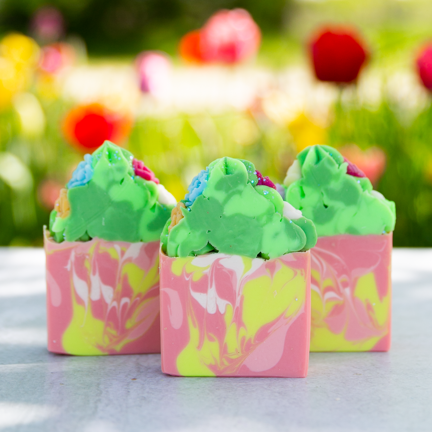 Flower Fields Frosted Soap
