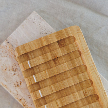 Bamboo Waterfall Self-Draining Soap Dish