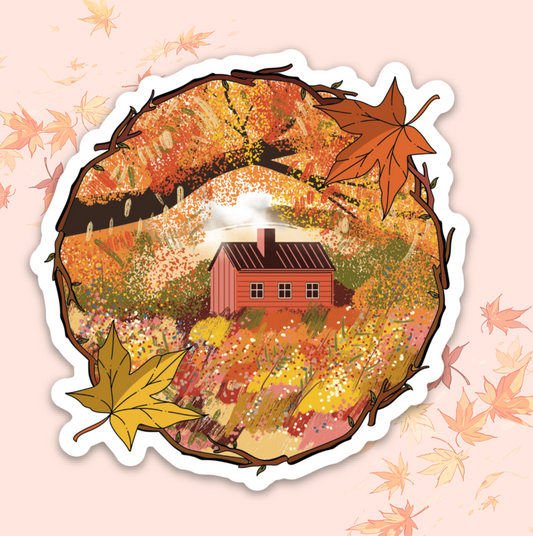 Autumn Cabin Sticker