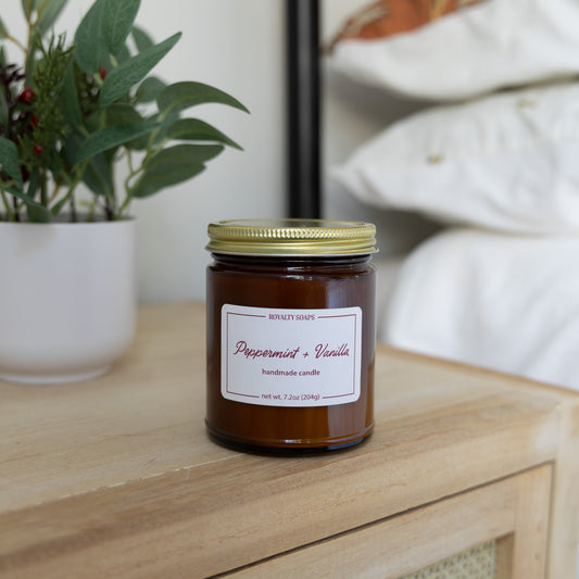 Peppermint + Vanilla Soy Candle