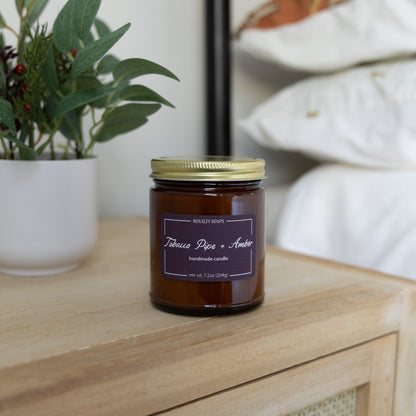 Tobacco Pipe + Amber Soy Candle