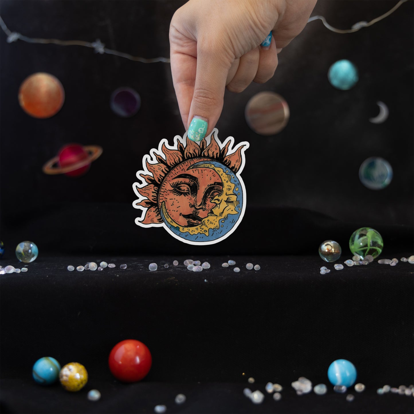 Sun and Moon Asleep Sticker
