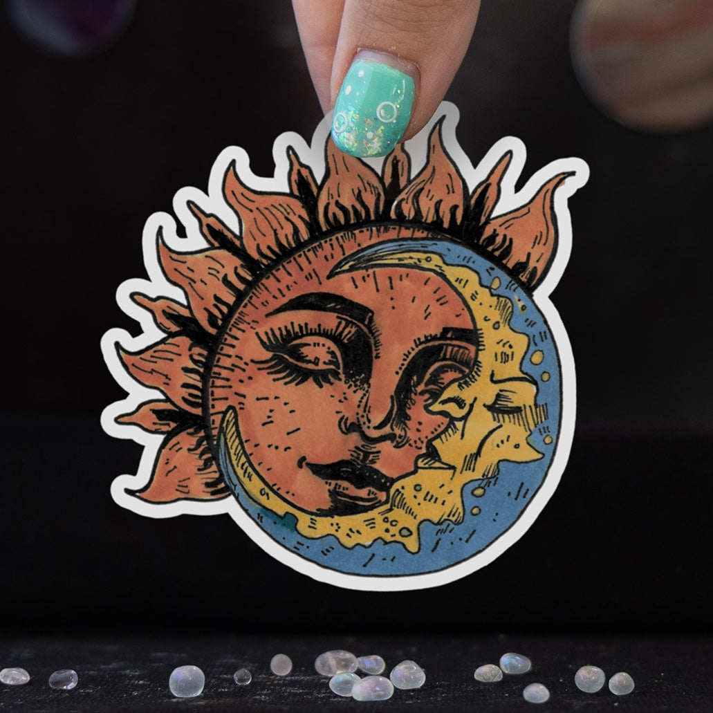 Sun and Moon Asleep Sticker