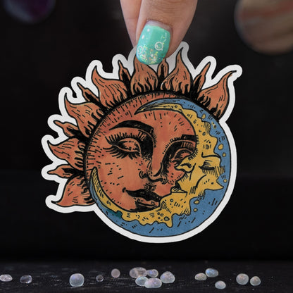 Sun and Moon Asleep Sticker